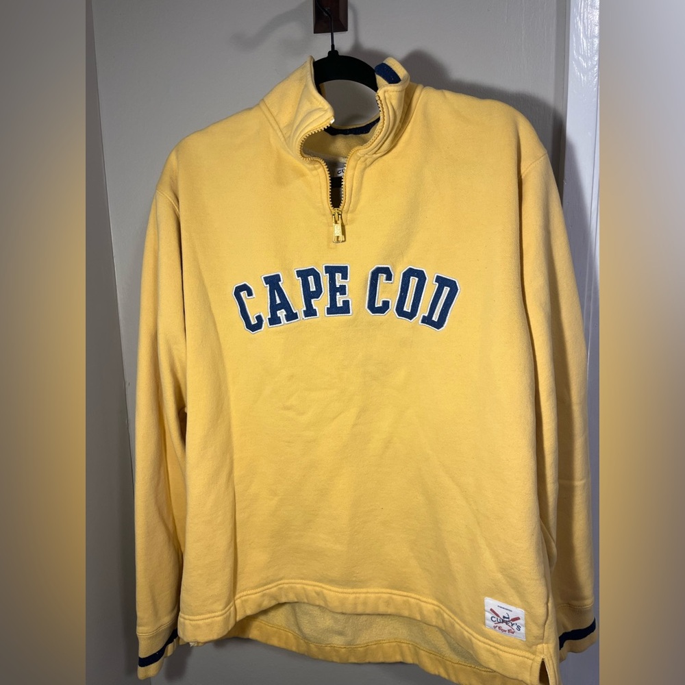 Cape Cod Yellow Zip-Up Sweater: Large